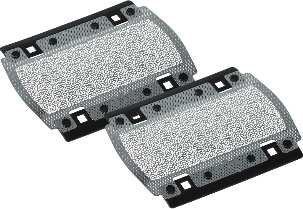 vhbw 2x Scherblatt kompatibel mit Braun 370, 350, 375, Pocketgo Twist E-Razor, Pocket Twist, 5614, 5615, P10, 355 Rasierer Schwarz Silber