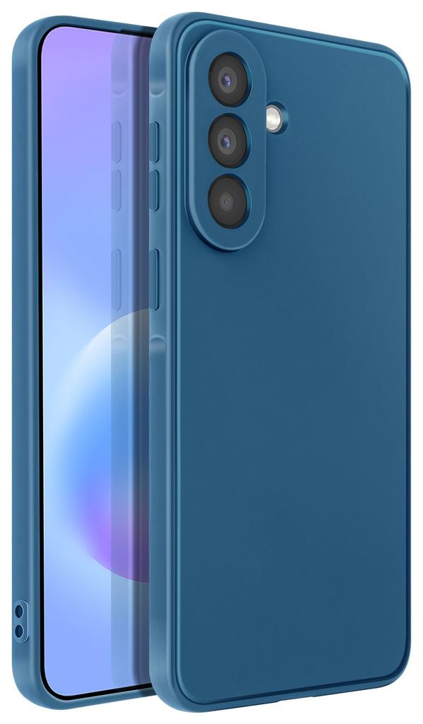 Avizar, Stoßfeste Silikonhülle oleophob für Samsung Galaxy A57, Blau