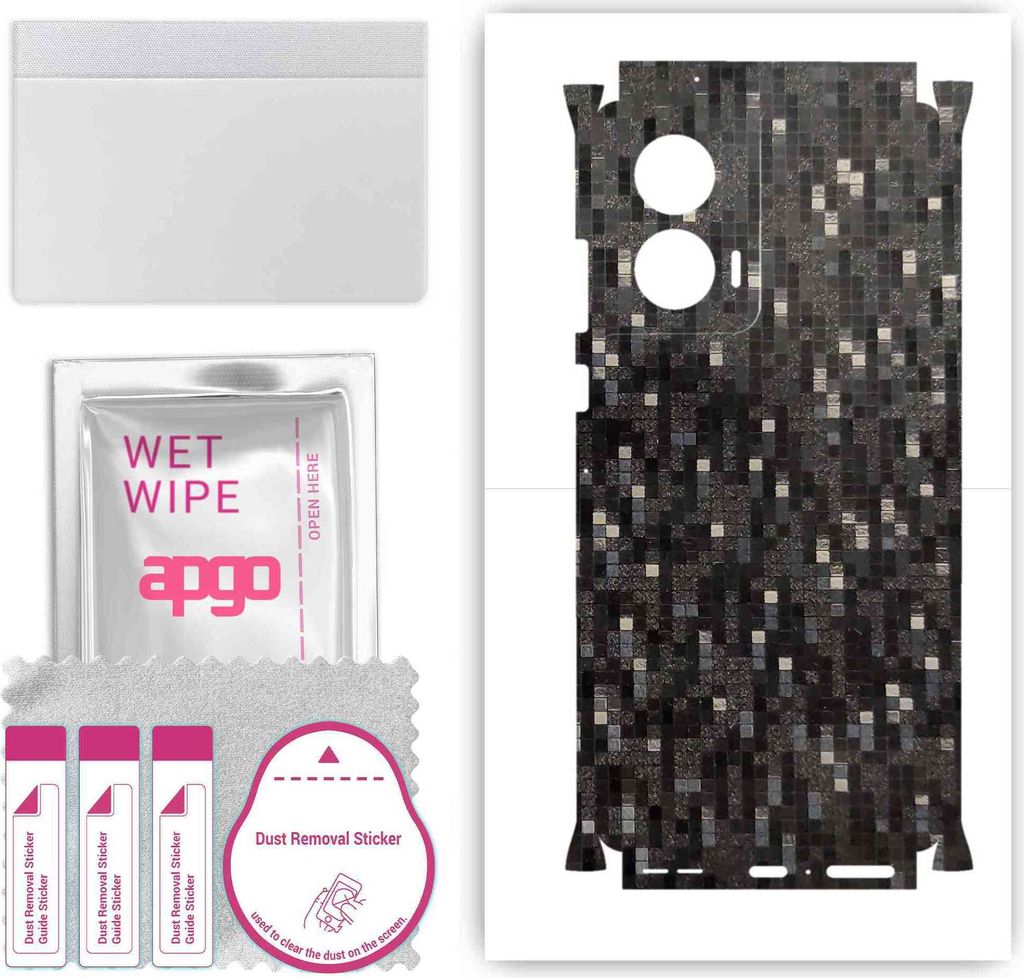 apgo Rückseite + Seiten Schutzfolie, Skin, kompatibel mit Motorola Edge 50 Fusion, Hinten Displayschutzfolie aus Vinylfolie, kratzfest, einfache M...