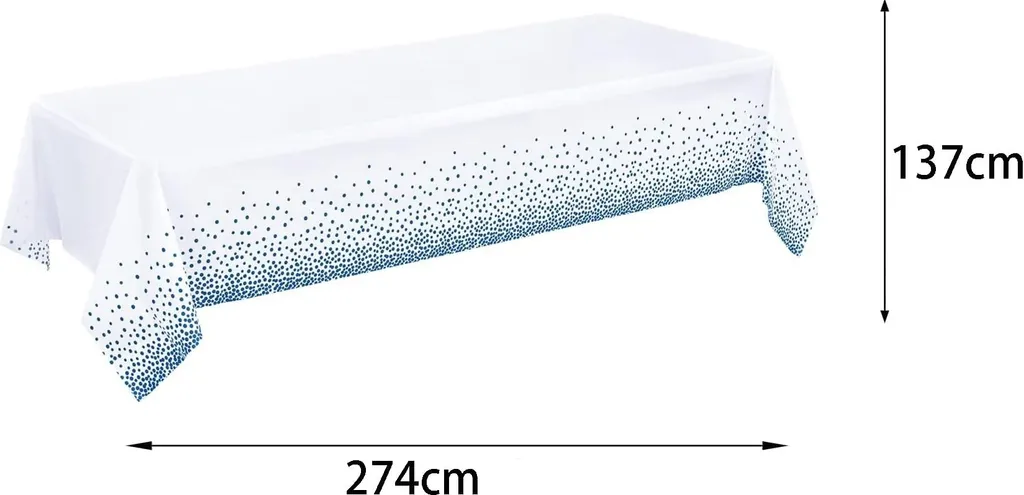 2 Tovaglie da Picnic Bianche e Blu Pois 137x274cm - Impermeabili - 4