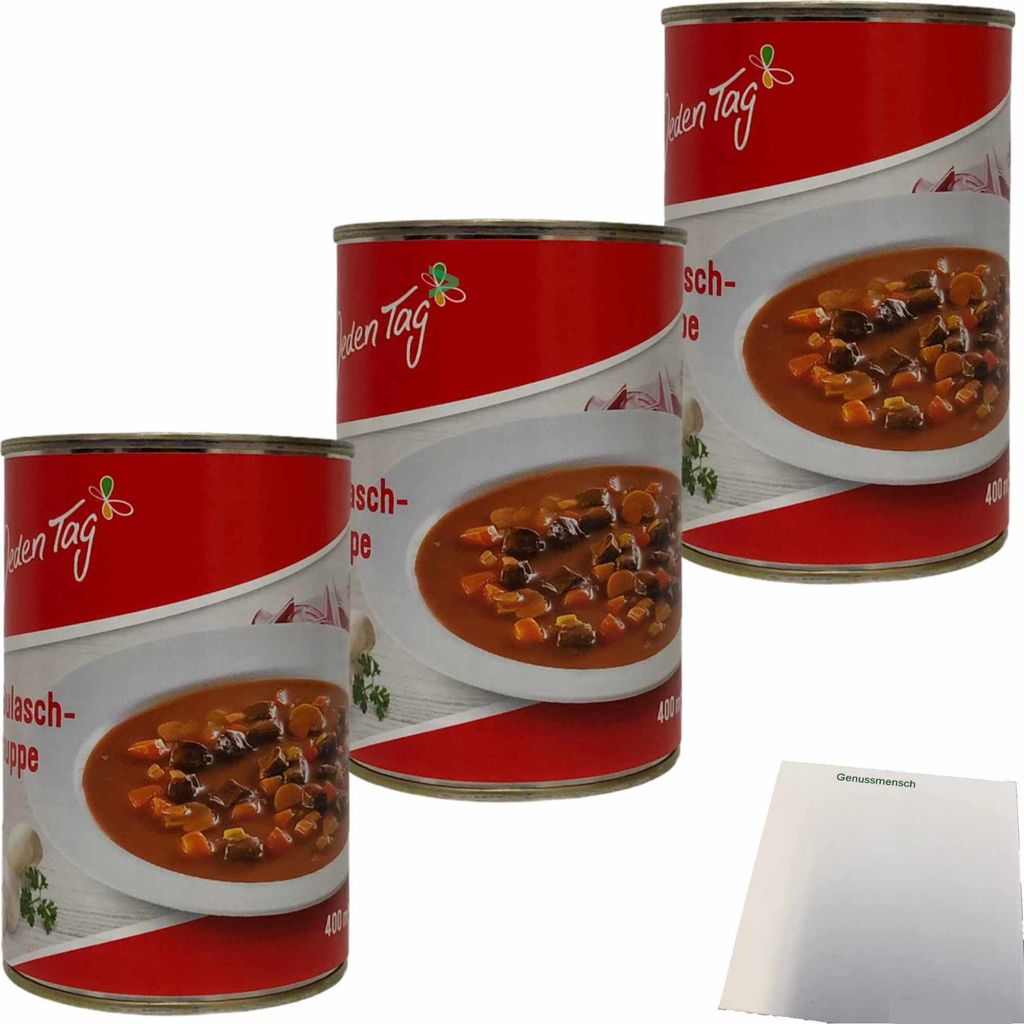 Jeden Tag Gulaschsuppe mit Rindfleisch 3er Pack (3x400ml Dose) + usy Block