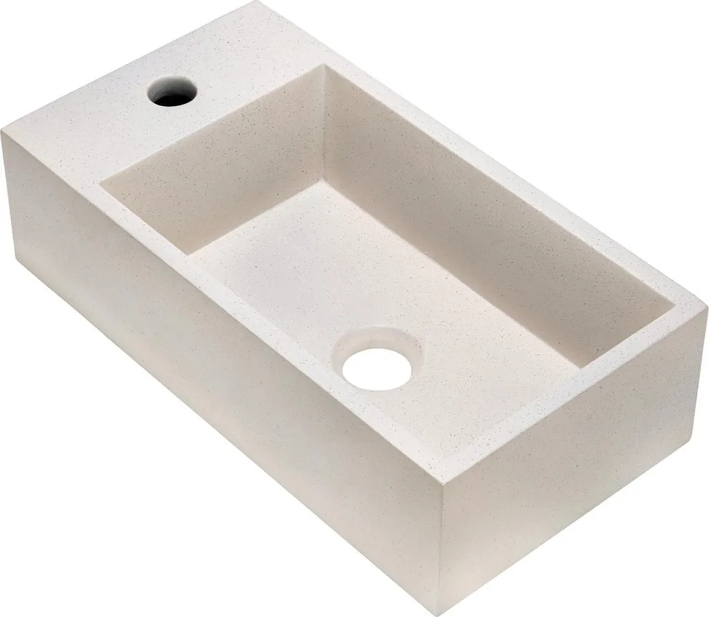 Lavabo Appoggio CALA Beige 44x23: Design Compatto per Bagni Moderni - 2