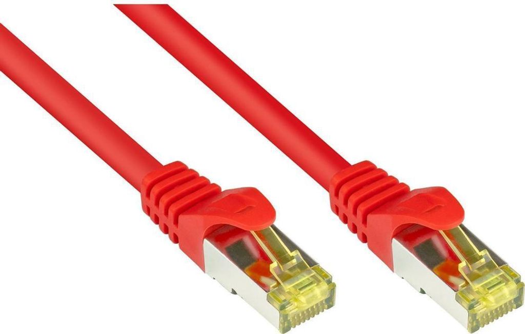 Cat 7 RJ45 Patchkabel SFTP 5m rot mit Rastnasenschutz