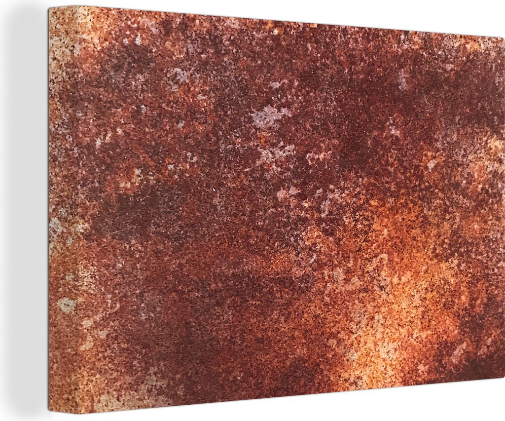 OneMillionCanvasses - Leinwandbilder - 140x90 cm, Bronze - Rost - Textur, Wandbilder Kunstdruck Wanddekoration - Foto auf Leinwand - Gemälde auf...