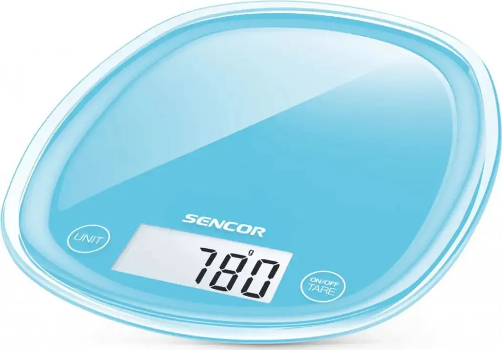 SENCOR SKS 32BL Bilancia da cucina, capacità di pesatura fino a 5 kg, funzione di pesatura graduale, ampio display LCD con retroilluminazione, blu