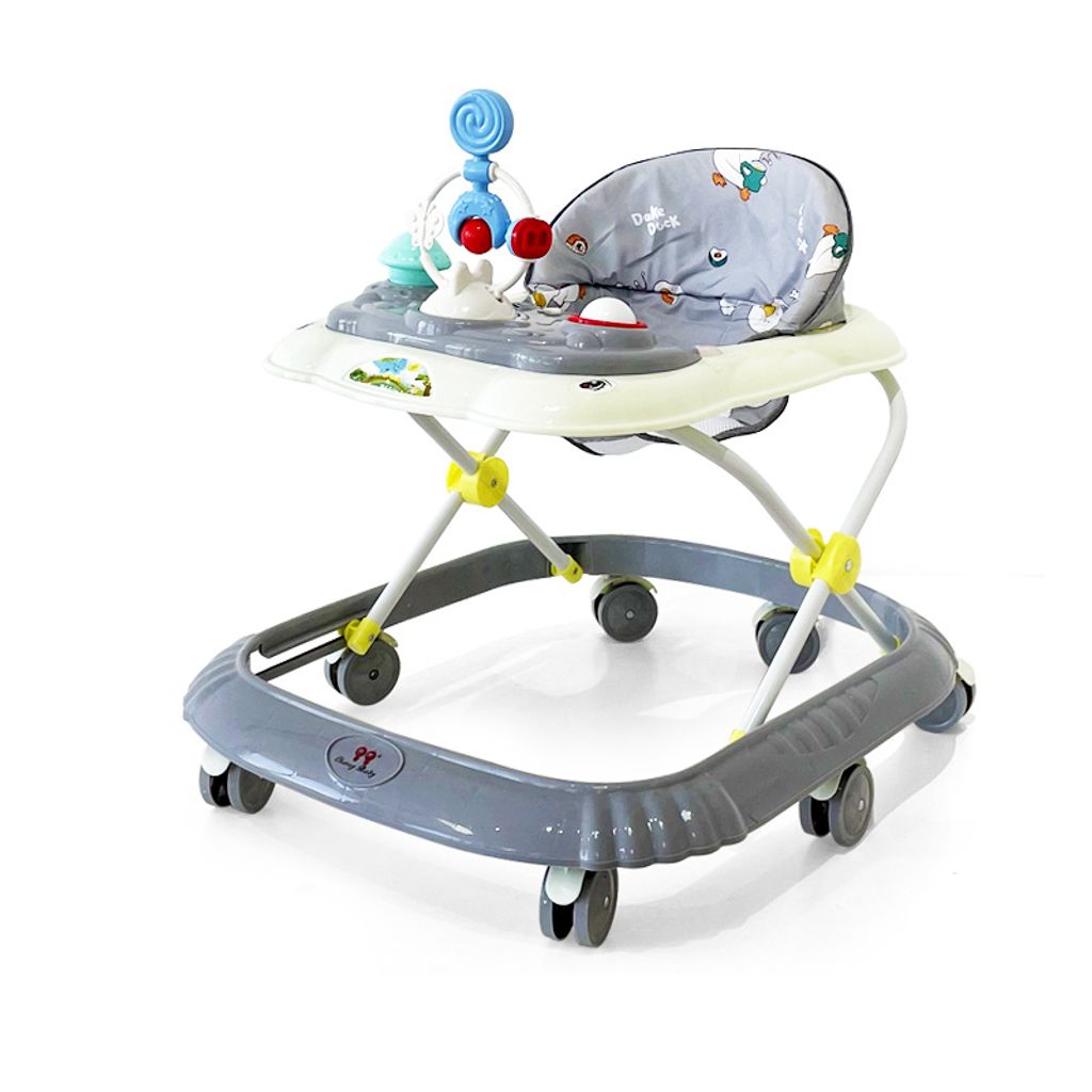 3 in 1 Lauflernhilfe für Babys,Babywalker Spiel- und Lauflernwagen Gehfrei Babywippe mit Musik,Klappbar Laufhilfe für ab 6 Monaten Grau