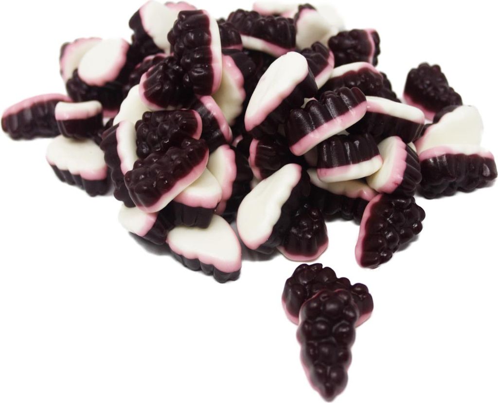 Fruchtgummi Trauben dunkelrot mit rosa Schaumzuckerboden 2500g