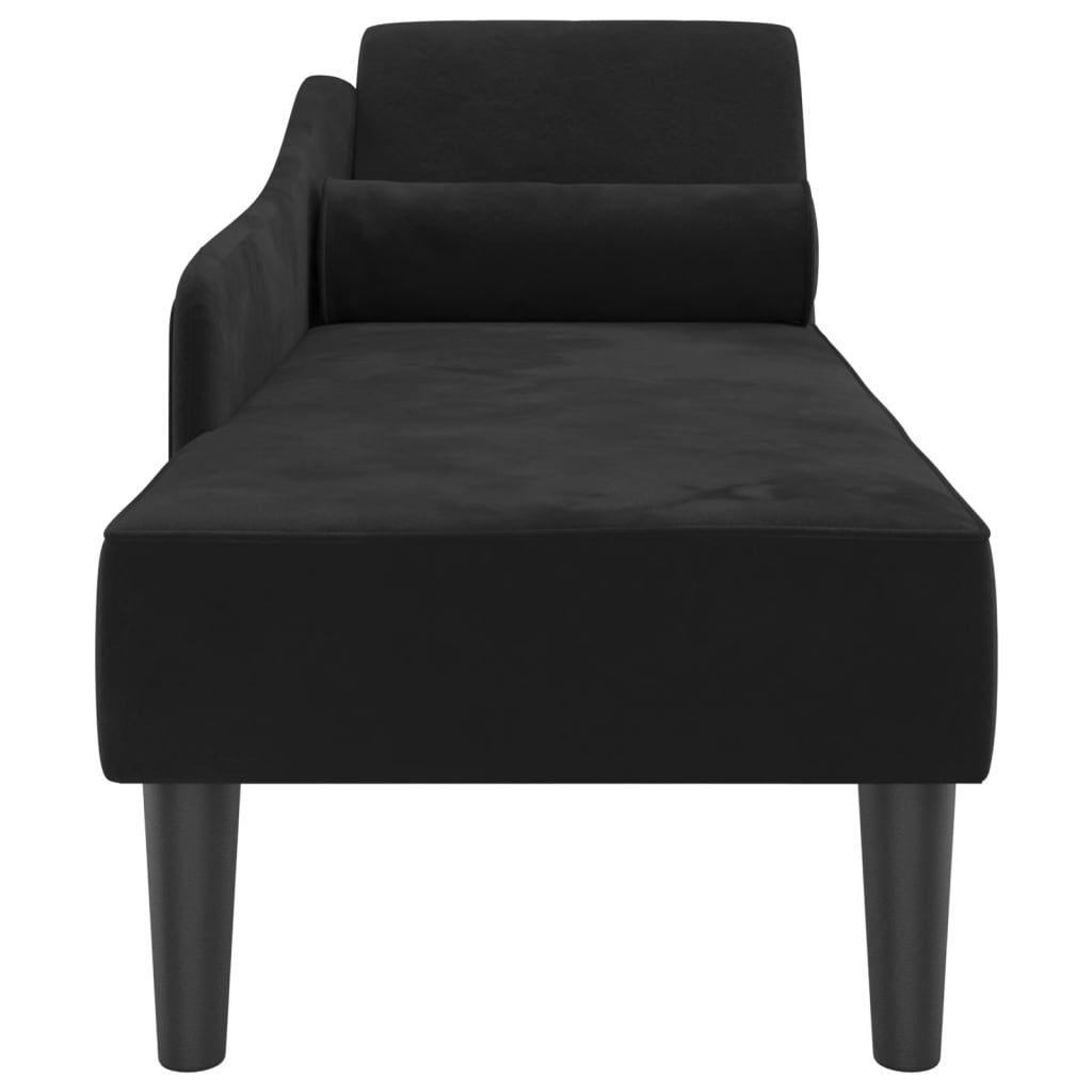 vidaXL Chaiselongue mit Kissen Schwarz Samt Produktbild 5