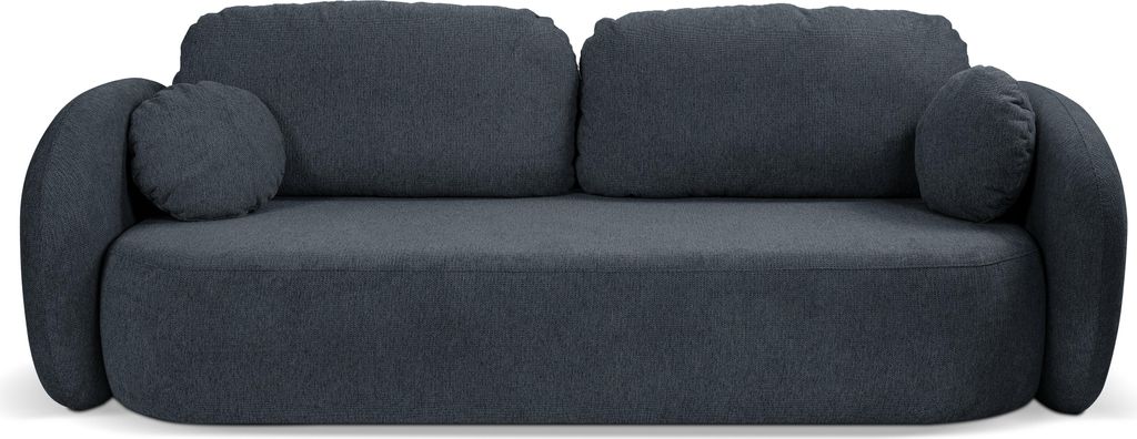 Sofa AMICO mit Schlaffunktion, Schlafsofa, Wohnzimmersofa, Couch, Soffa, Bettsofa, Geflochtener Stoff – Blau ARAGON 79