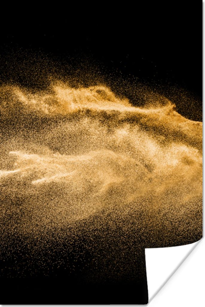 MuchoWow Poster Sand - Gold - Schwarz - Luxus - Kunst 80x120 cm - Papierdruck