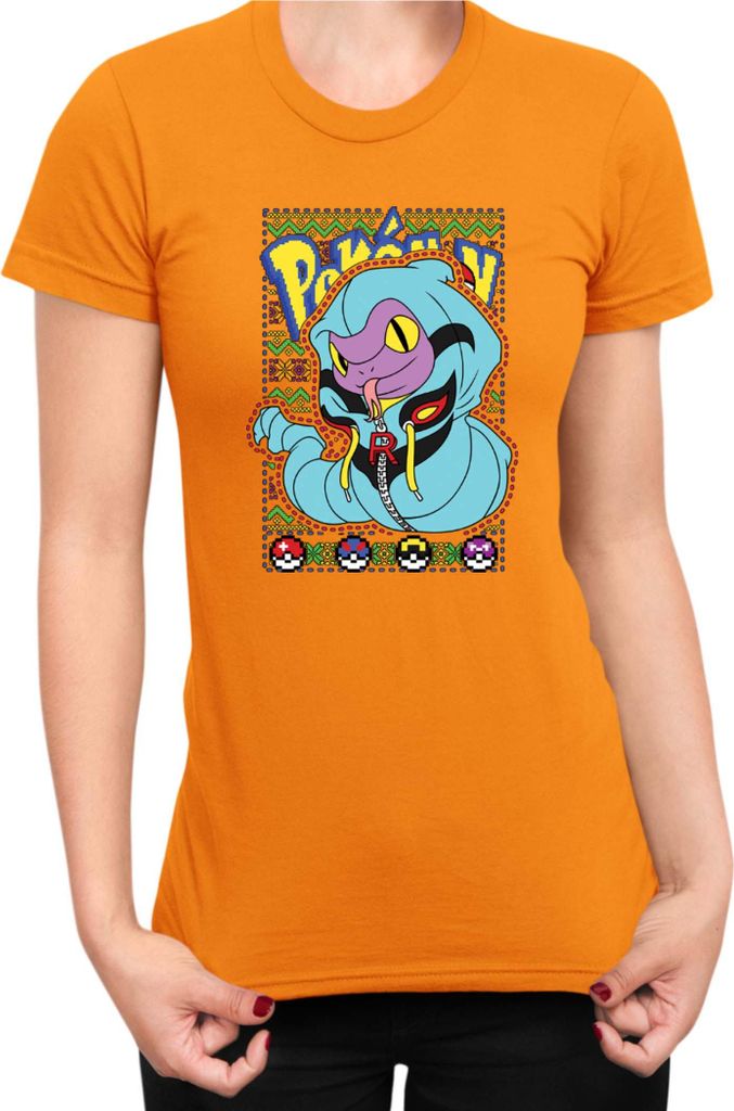 Damen T-Shirt Japan Manga Anime Comics Pokemon 024, Lady 2XL / Orange