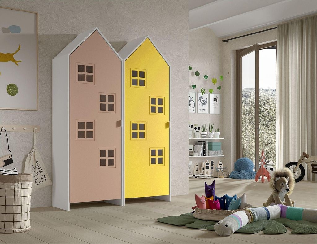 VIPACK - CASAMI BRUGES Set 2-tlg. best. aus: Schrank 1-trg. mit Front in Pink und in Gelb