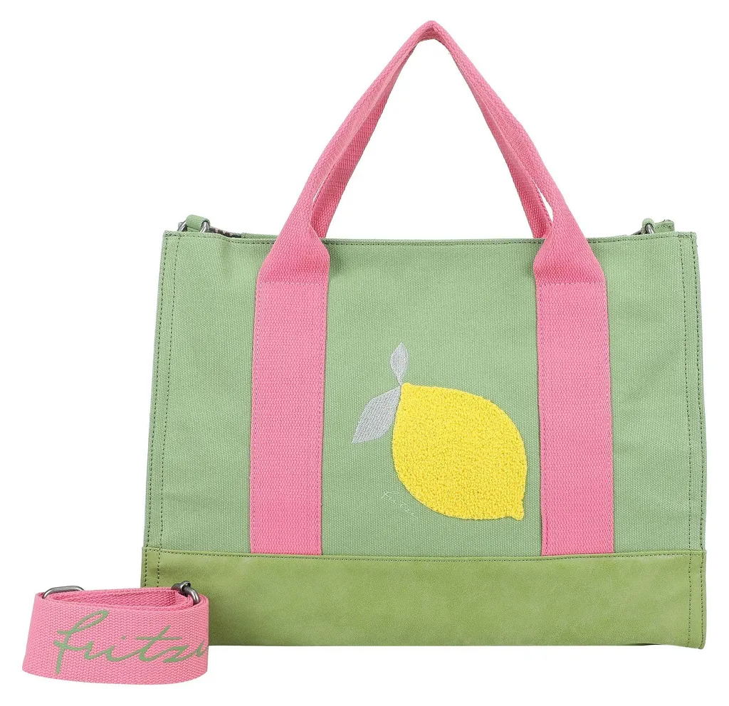 Grand Tote Bag Femme Vert Clair Squeezy Lemon Sac Bandoulière Souple