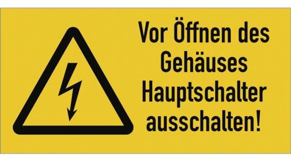 Dreifke Aufkleber Vor Öffnen des Gehäuses Hauptschalter ausschalten!, Kombis...