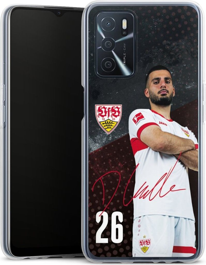 DeinDesign Handyhülle für Oppo A16 4G Silikon Hülle Case Smartphone Schutzhülle Offizielles Lizenzprodukt VfB Stuttgart Deniz Undav