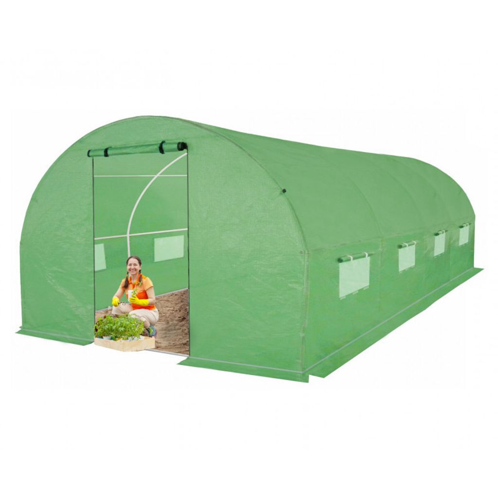 4iQ Gewächshaus Folientunnel 2,5x4m Grün aus 4 Segmenten