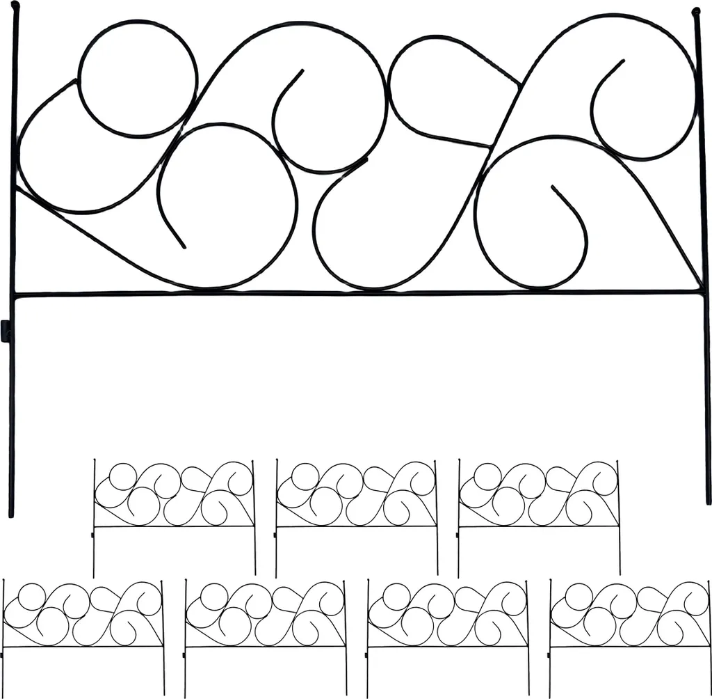 Clôture métallique pour parterre Relaxdays 8 pièces en acier 3 m