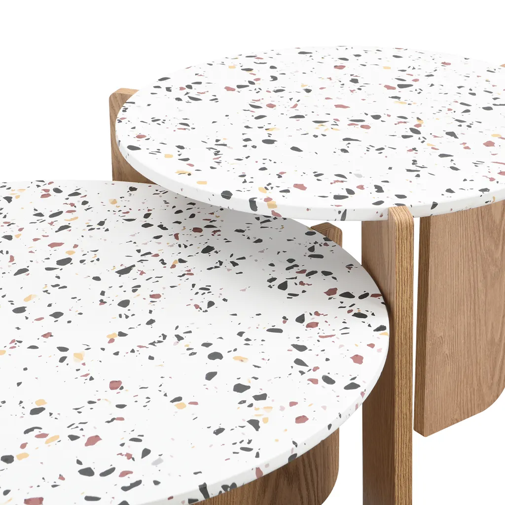 Table Basse Gigogne Composable Moderne Coloris Naturel pour Petit Salon
