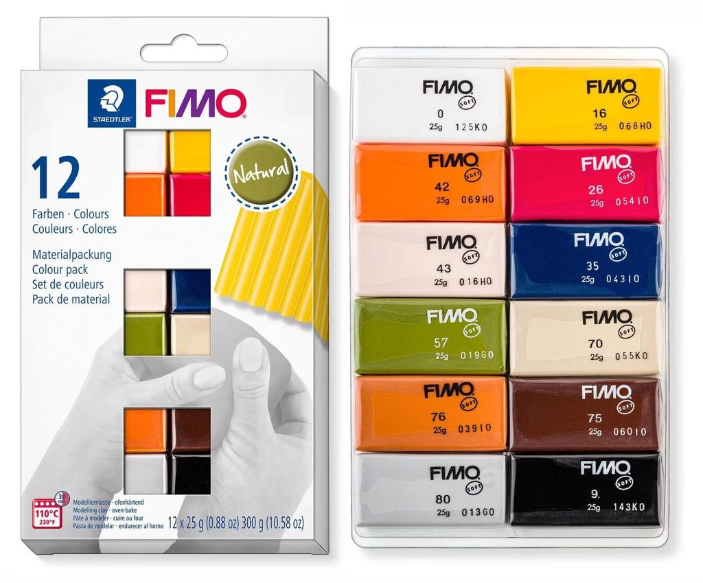 FIMO SOFT Modelliermasse-Set "Natural" 12er Set 12 Blöcke à Produktbild 