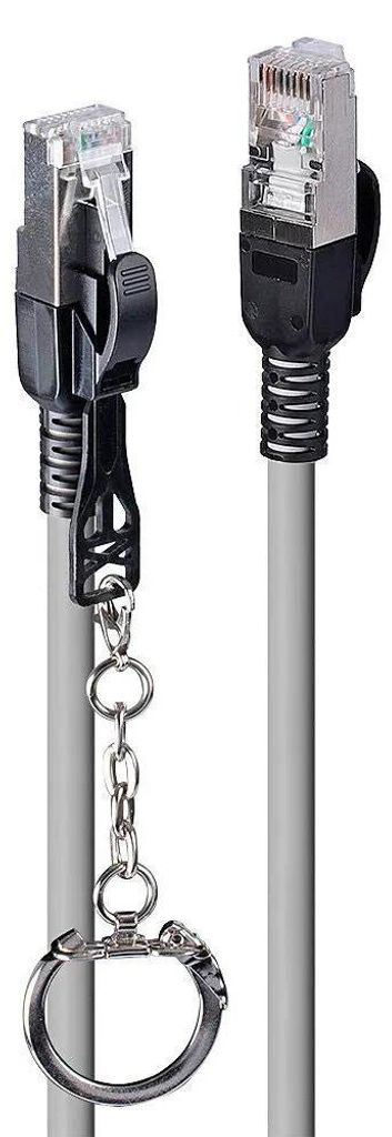 LINDY Patchkabel Cat.6A S/FTP grau 1m verriegelbar Produktbild 