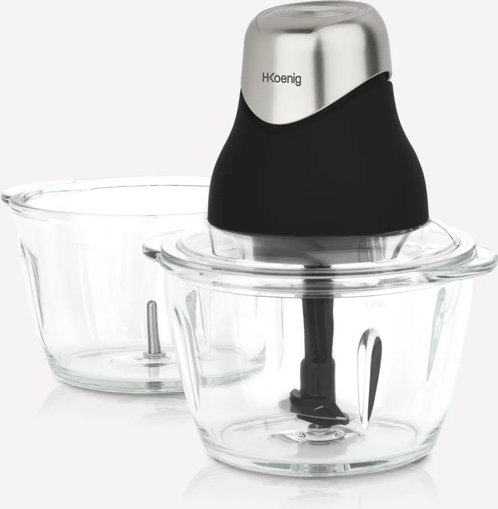 Hachoir Électrique Multi-usage HKoenig LEO9 avec Double Bol en Verre