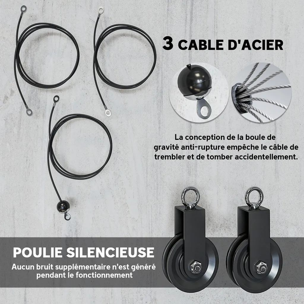 Machine à câble musculation compacte pour tirage bras et dos à domicile - 8