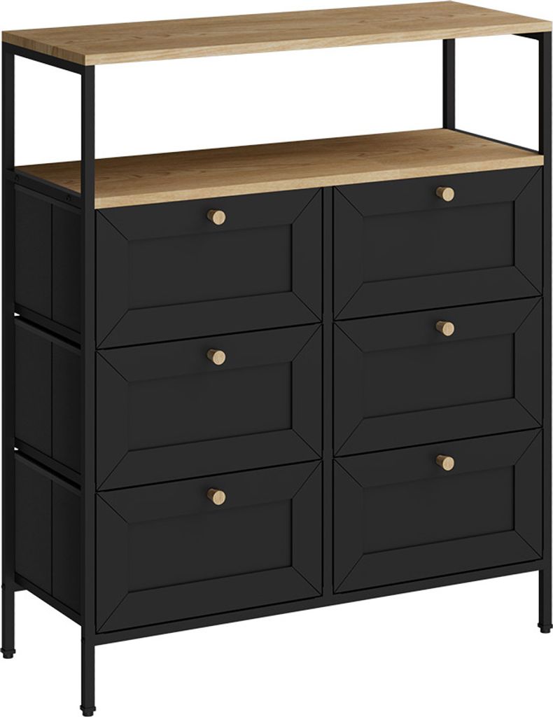 Komoda Vicco Belaro Czarny 80 x 95 cm z 6 szufladami, Model Zdjęcie produktu 