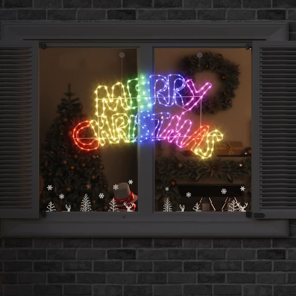 Weihnachtsschild mit 240 LEDs Mehrfarbig 99,5 x 54 cm PVC