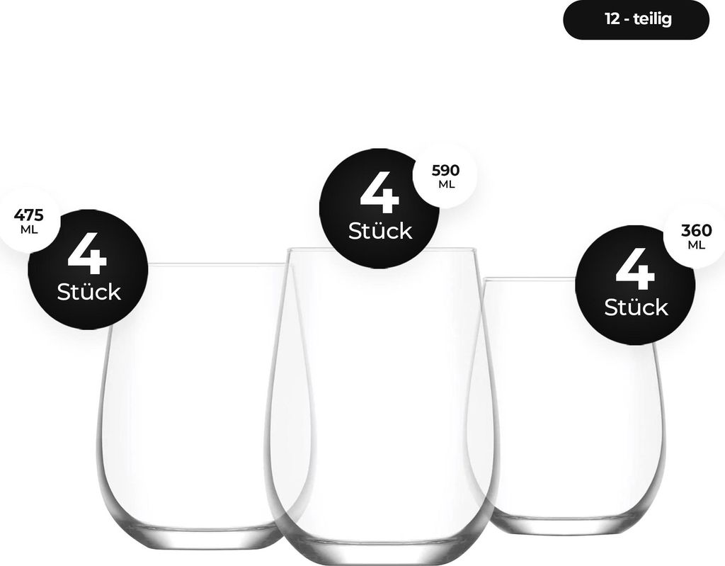 Lav Gaia Softdrink Wasserglas Set -12-teiliges