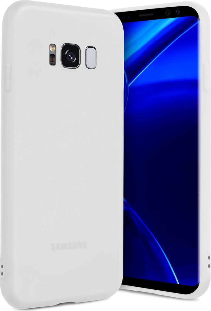 ONEFLOW Slim Case kompatibel mit Samsung Galaxy S8 Plus - Hülle ultra dünn aus Silikon, Weiß