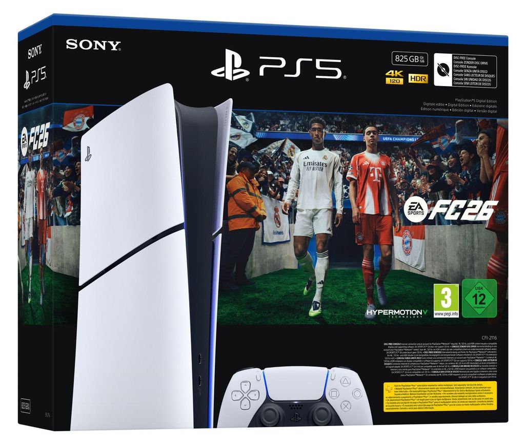 PS5 Console 825GB Digital Edition E Chassis White + FC 26 Image du produit 