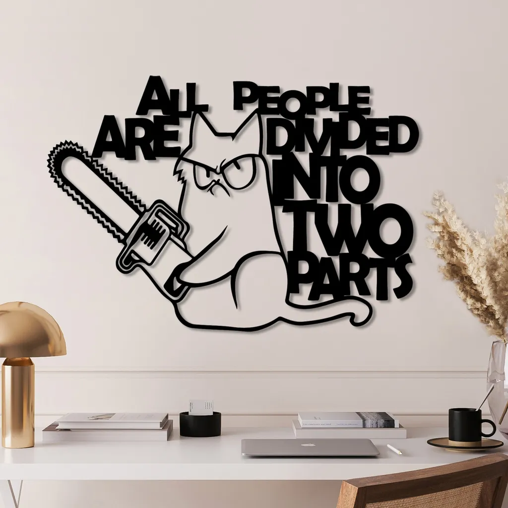 Wallity Two Parts Metallo Nero 47x68 - Arte Murale Moderna Minimalista