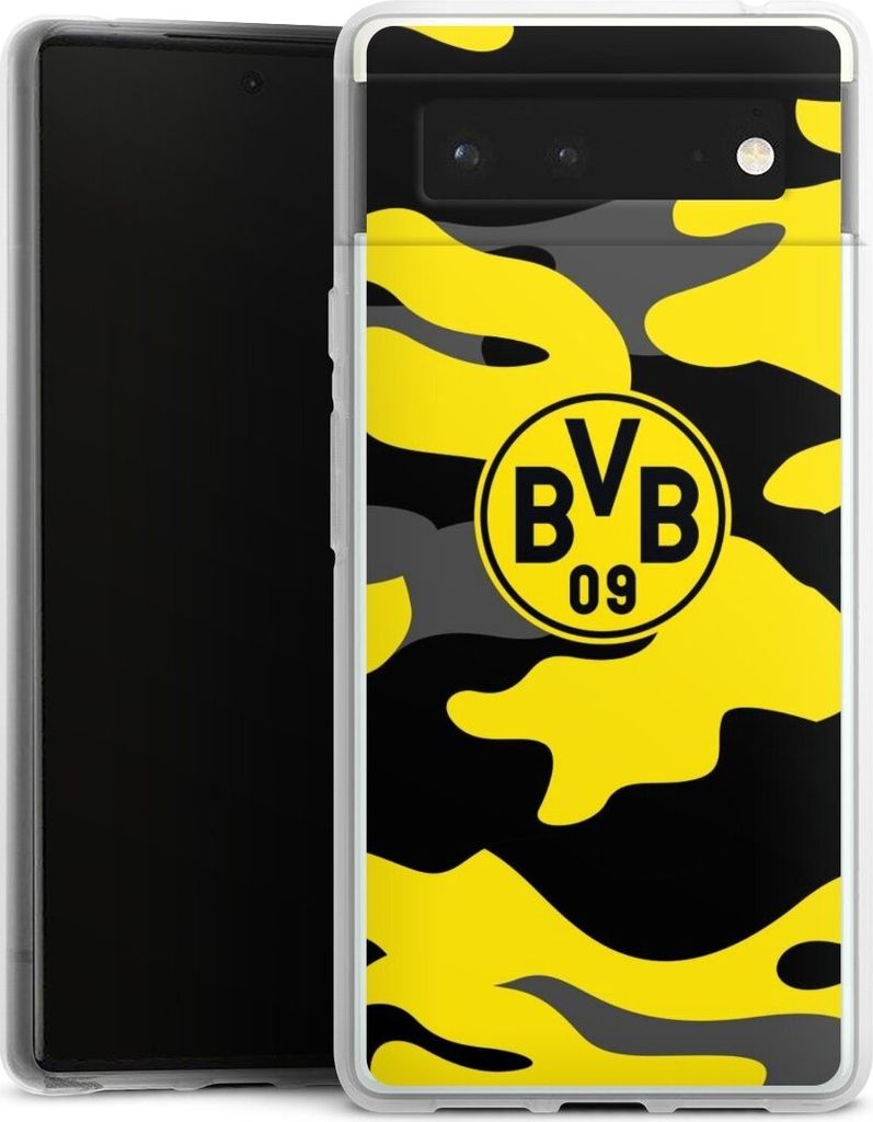 DeinDesign Handyhülle für Google Pixel 6 Silikon Hülle Case Smartphone Schutzhülle BVB Borussia Dortmund Fanartikel