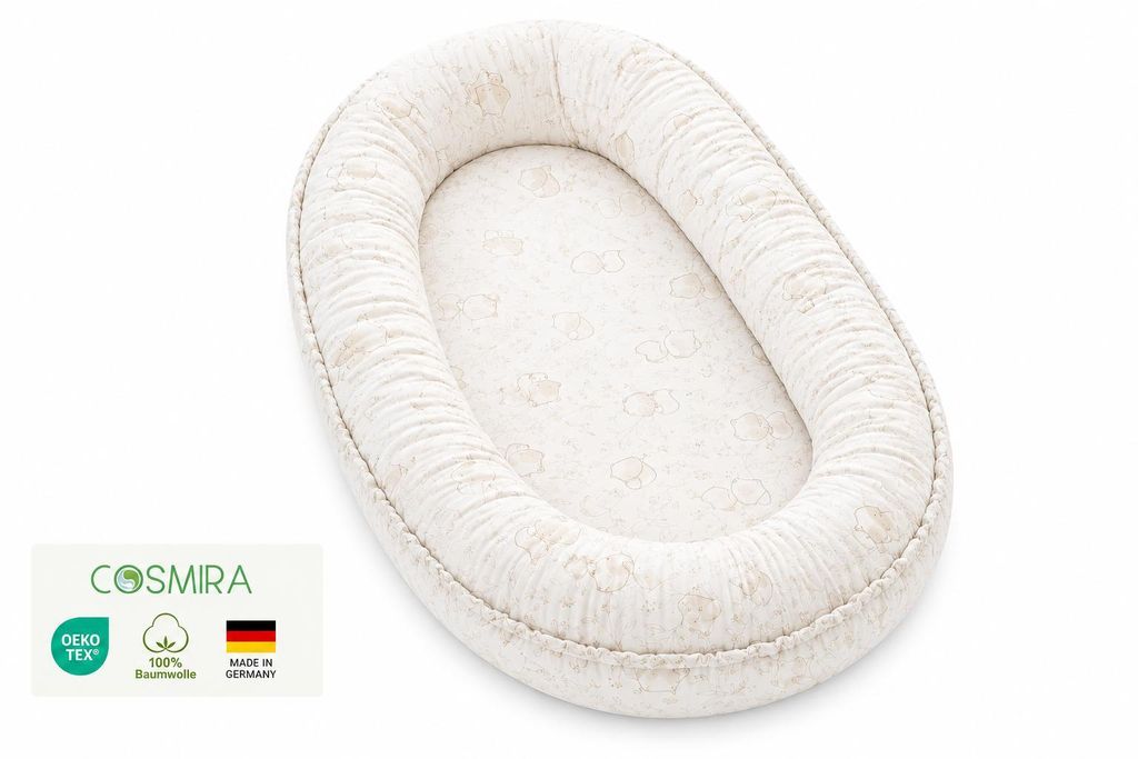 Cosmira Babynest für Neugeborene mit 100 % Baumwollbezug Produktbild  KI-generiertes Bild