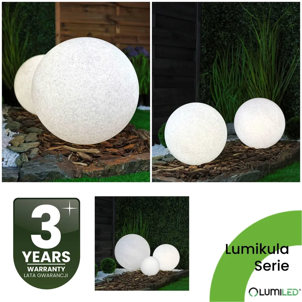 Lampe Boule Extérieure Étanche 40cm IP44 E27 Solution Balisage Jardin - 21