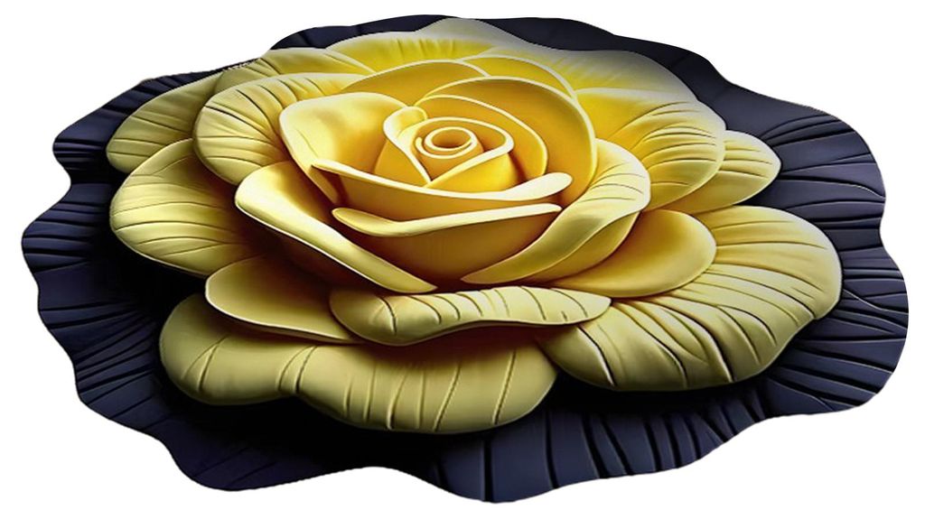 Fußmatte in Blumenform mit weicher, farbverlaufender Blütenblattstruktur, 3D-Blumenmuster, rutschfest, waschbar, dekorativer Teppich für Badezim...