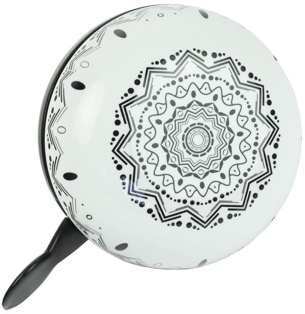 WIDEK 2-Klang Fahrradklingel Mandala Zebra, XXL Ø 80mm, Produktbild 