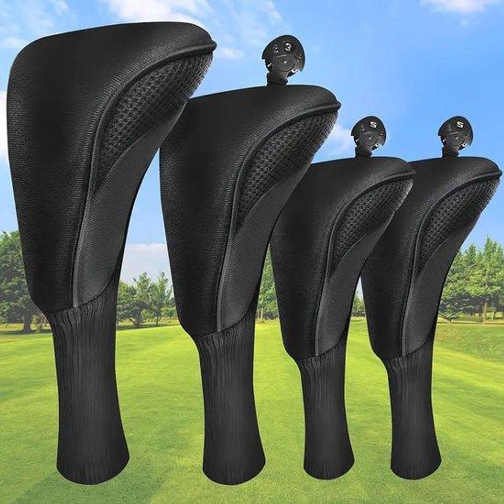 Golfclubhoesenset, vierdelig, zwart, waterdicht, buitensporten