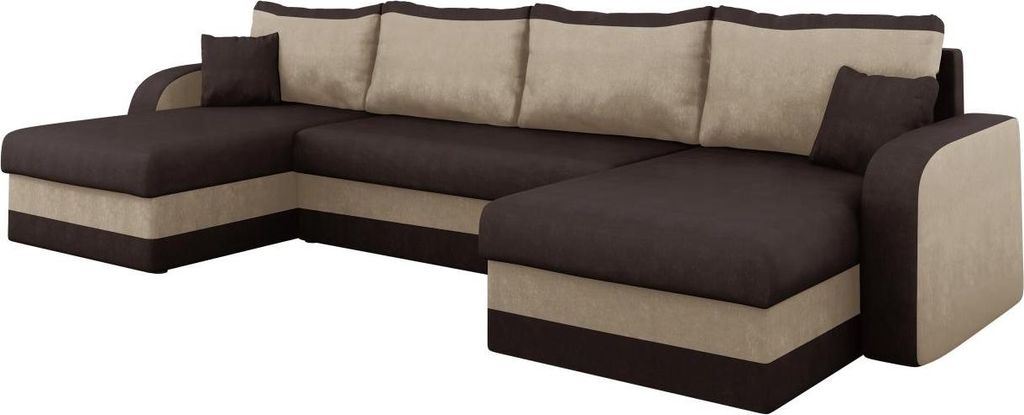 MIRJAN24 Ecksofa Kris U, Stilvoll Eckcouch mit Bettkasten und Schlaffunktion, U-Form Schlafsofa (Alova 68 + Alova 07)