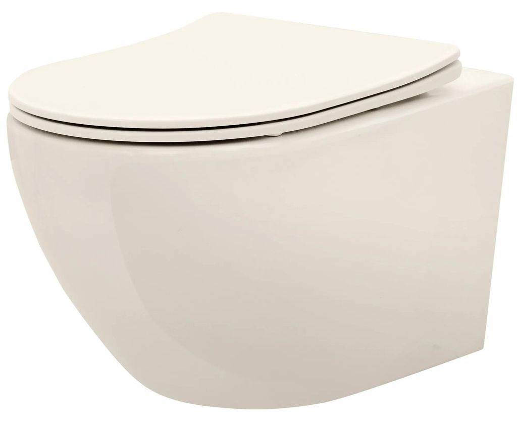 Misa Wc Podwieszana Rea Carlo Mini Rimless Ecru Zdjęcie produktu 