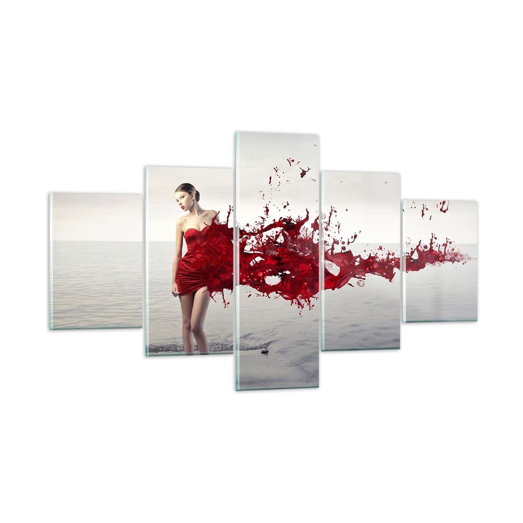 Bilder auf glas - Weiblich modell posieren nackt - 125x70cm - Glasbilder - Wandbilder - Kunstdruck - zum Aufhängen bereit - Wanddekoration aus Gla...