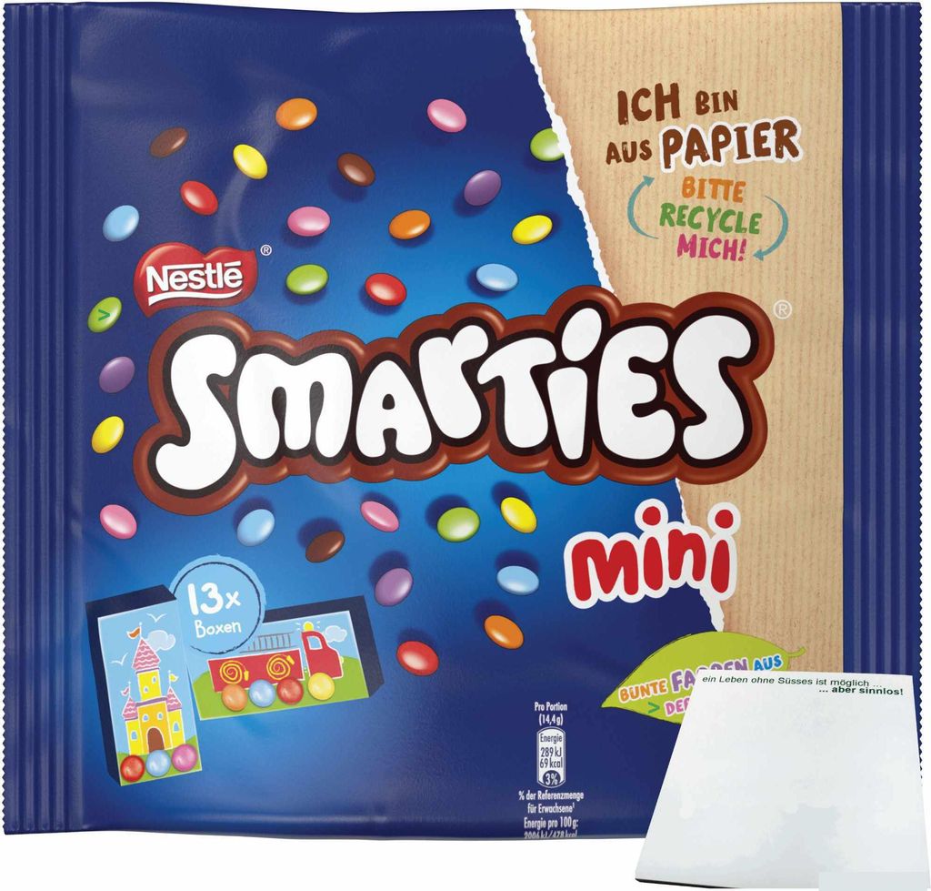Smarties Minis (187g Papier Beutel) + usy Block
