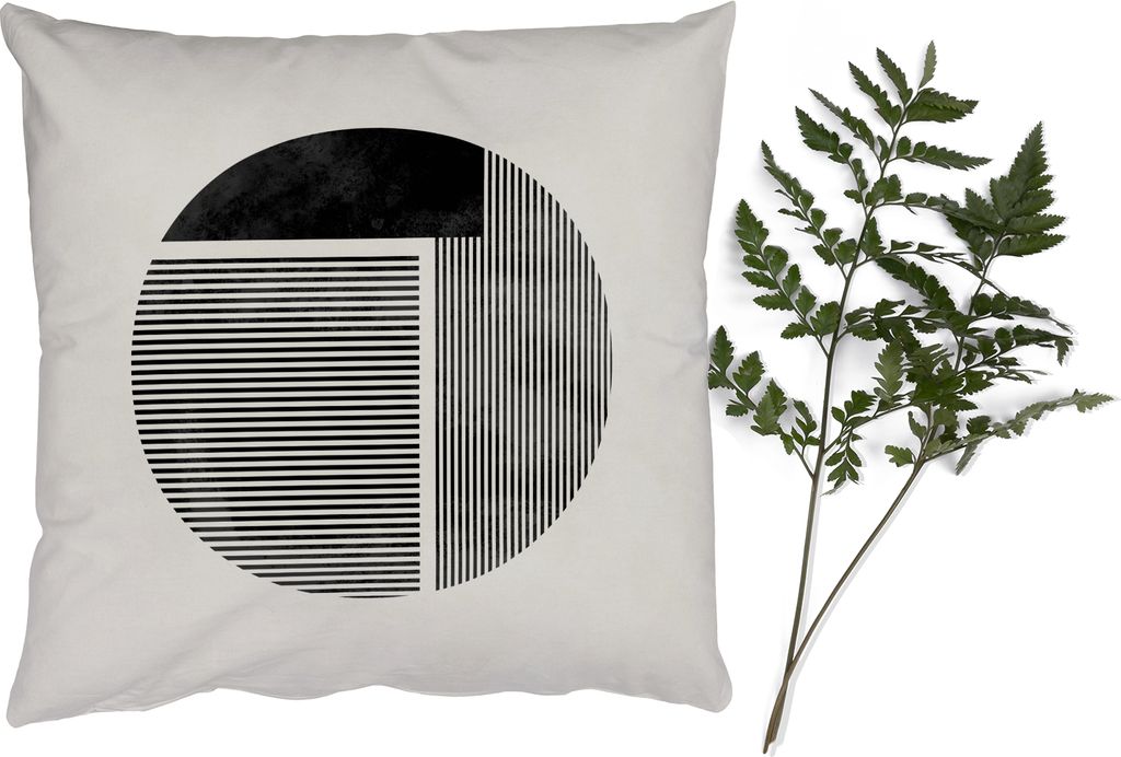 MuchoWow Zierkissen Sofakissen Wohnzimmer Dekokissen 50x50 cm Minimalismus - Kreis - Design - Komfort - Sofakissen