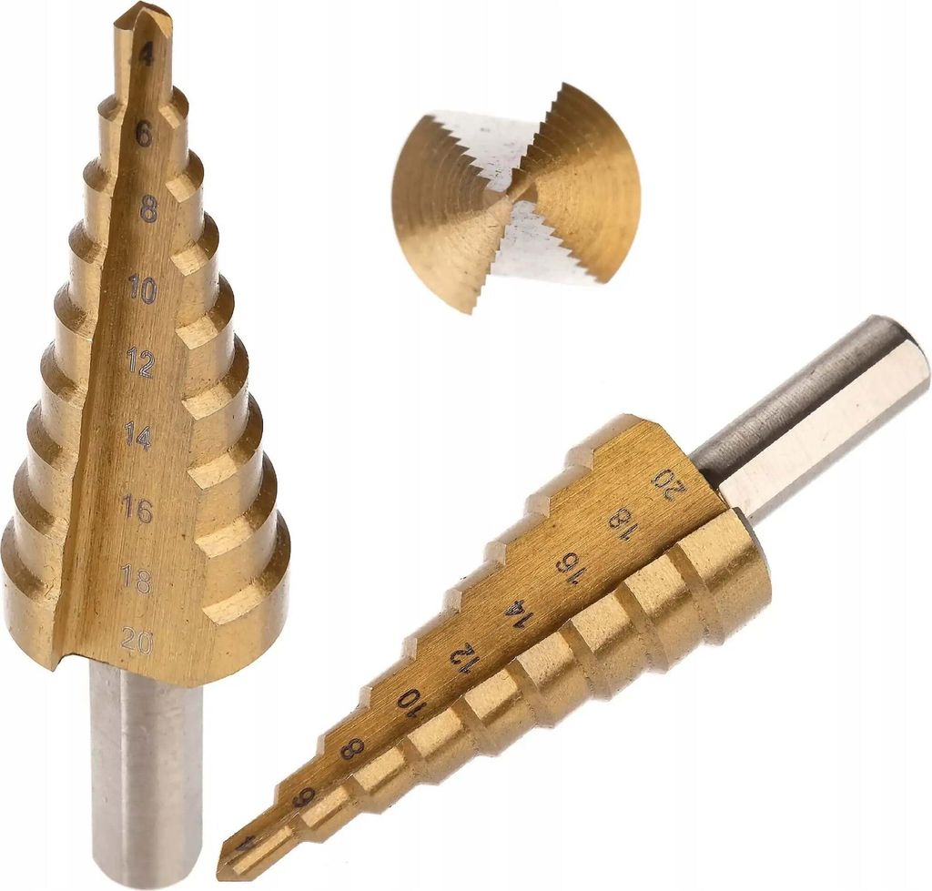 Stufenbohrer 4 - 20 mm Kegelbohrer HSS Konusbohrer Senker Titan