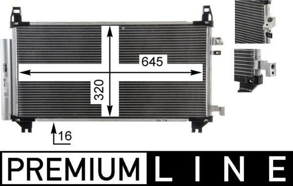 MAHLE AC 841 000P Kondensator Klimaanlage Klimakondensator für TOYOTA Yaris Schrägheck (P9) +Trockner