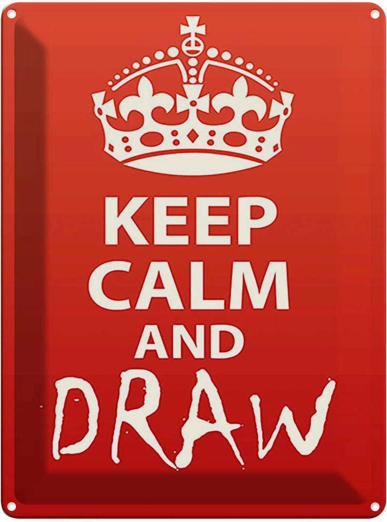 vianmo Blechschild 40x30 cm Keep Calm and draw Yoga