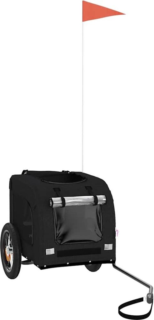 Fahrradanhänger Hunde Schwarz Oxford-Gewebe und Eisen