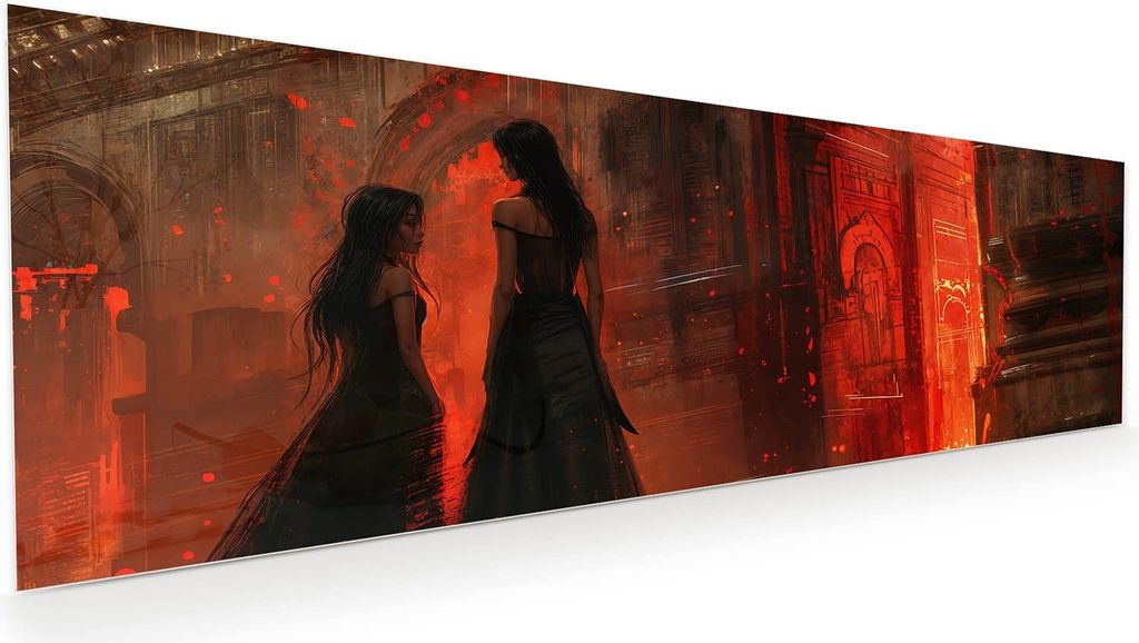 Glasbild 120x40cm in XXL für Wohnzimmer, Schlafzimmer Motiv Feuerpalast