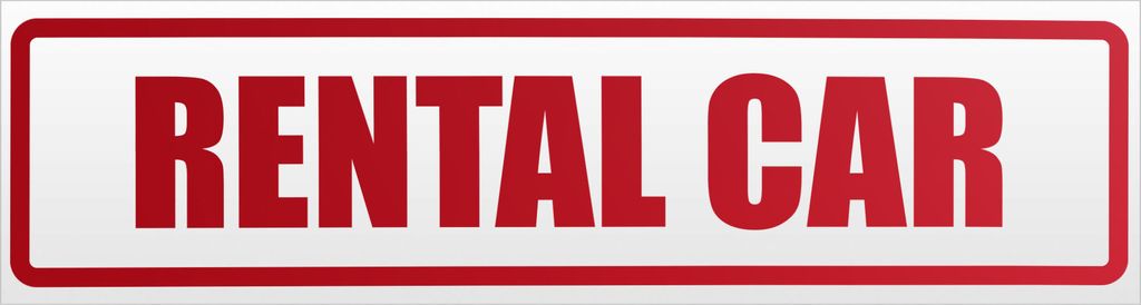 Kiwistar Rental Car Magnetschild Schild magnetisch - 45cm Rot - reflektierend - Magnetfolie für Auto PKW Kfz