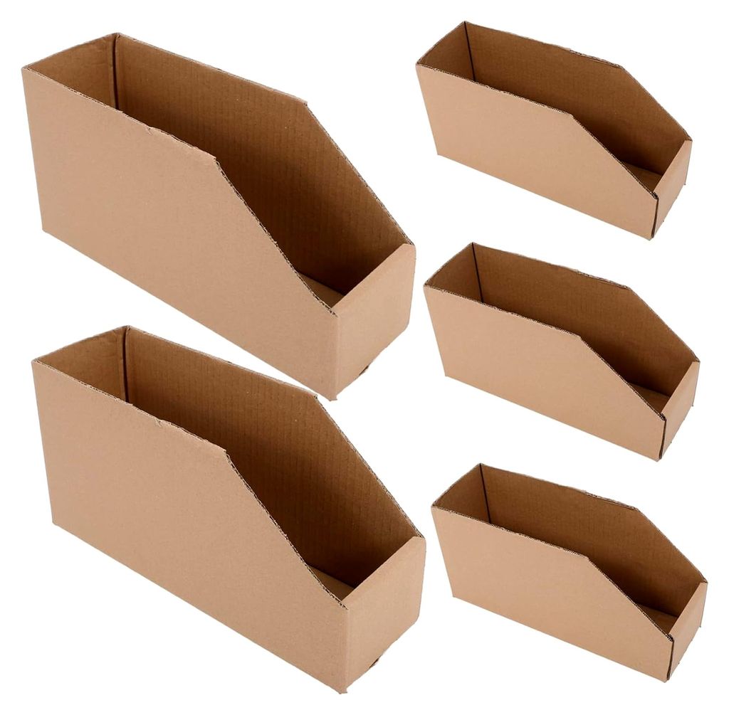 5stücke Wellpappboxen Leere Kartons für Verpackung Aufbewahrungsboxen aus Wellpappe Sortierboxen für Lagerung Verpackungsbehälter mit Deckelöf...